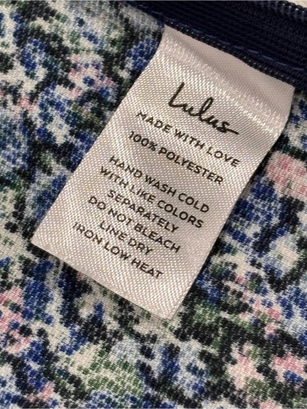 Lulu's Navy Floral Puff Sleeve Square Neck Crop Top - Picture 10 of 11